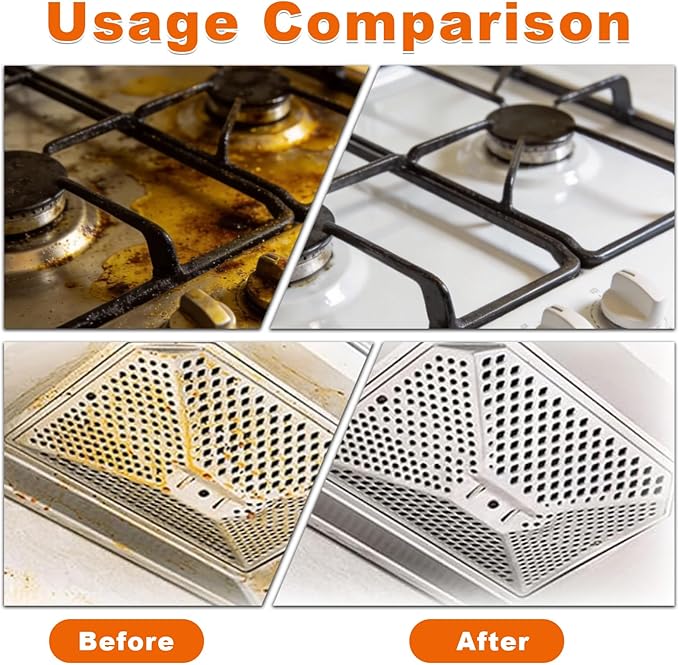 2PCS Heavy-Duty Oil Cleaner StainsClean Up Kitchen Oil Stains SprayMulti-purpose Clean Up Kitchens Heavy Oil Dutywith 5 Sponge Scourers