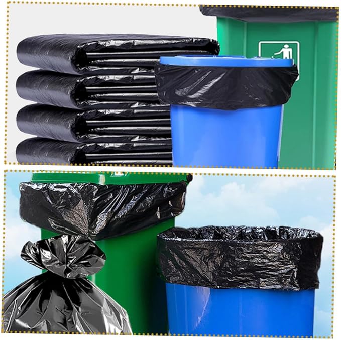 Heavy Duty Large Trash Bags 50Pcs Big Garbage Bags 60X90Cm Commercial Contractor for Industrial Cleaning and Property Maintenance