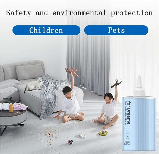 1-Pack Floor Cleaning Solution Compatible with Dreame H11/H12/H13/H14 Wet/Dry Vacuum Cleaner Accessories Lemon Fresh Scent 500ML 16.91oz