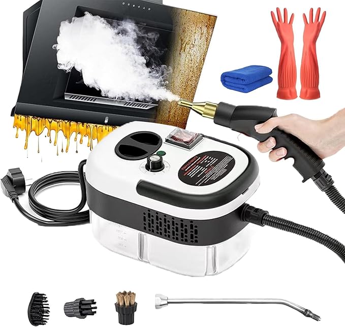 Steam Cleaner 2500W Handheld High-Temperature Pressurized Steam Cleaner High Pressure Handheld Steam Cleaner for Furniture Handheld Steam Cleaner 2500W Steam Cleaner(White1200ml)