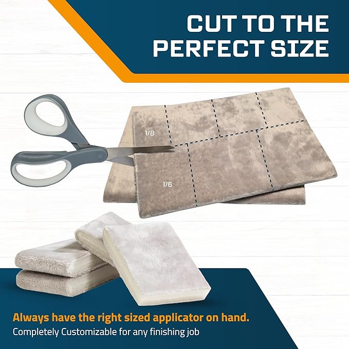 MāKRS Double Thick Stain Pad Cut-to-Size Staining Pads 2-Pack Lint Snag Streak-Free Applicator Micro Brush Material Wood Stains and Oil Based Finishes Easy to Use with Consistent Application
