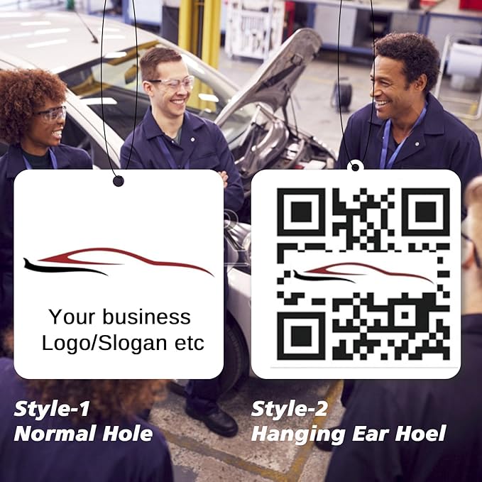 Custom Logo Air Freshener for Car Bulk Wholesale Personalized Double-Sided Car Air Fresheners with Photo/Business Logo/Text for Weddings Commercial Partners Gifts (Rectangle-Vertical 50pcs)