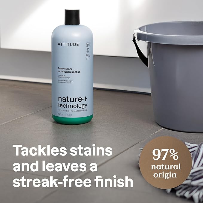 ATTITUDE Deep Clean Home Cleaning Kit – Bathroom Tile Floor and Glass Surface Cleaners – Multi-Surface Cleaning Supplies for Whole Home – Streak-Free EWG Verified Formula (4 Products)