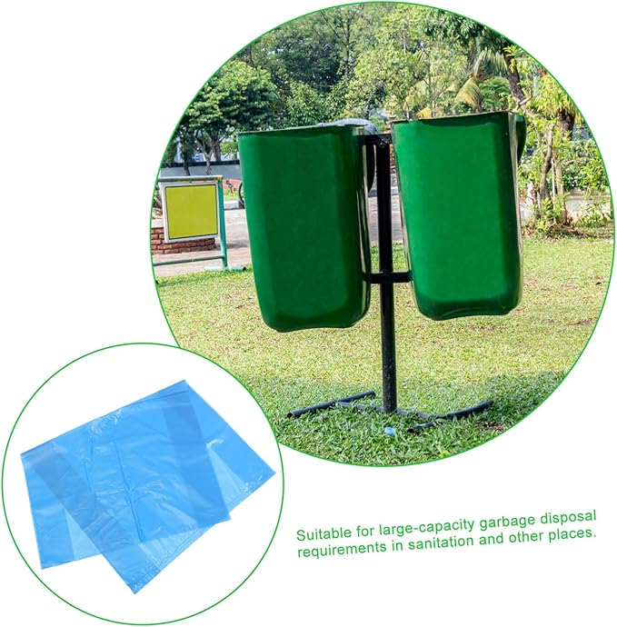 50pcs Thickened Plastic Trash Bags Tear-resistant Garbage Liners for Kitchen Bathroom Large Capacity PE Material Blue for Home Office School