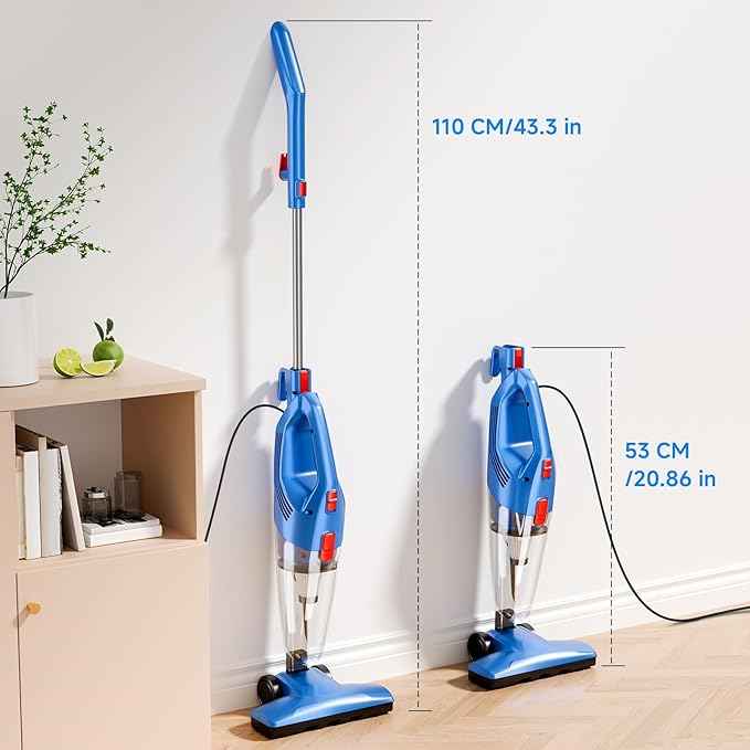 KIKETECH Cord Vacuum Cleaner Powerful Stick Vacuum with 45Mins Runtime 8 in 1 Vacuum Cleaners1.7 L Dust Cup Rechargeable Vacuum Pet for Hair Carpet HardfloorGrey (Blue)