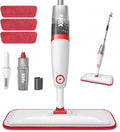 Spray Mops for Floor Cleaning with 3pcs Washable Pads Xlife Wet Dry Mop for Kitchen Wood Hardwood Laminate Ceramic Tiles Floor Dust Cleaning-Red (No Cleaner)