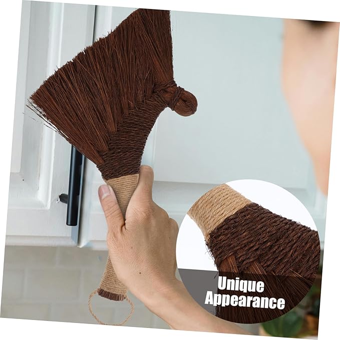 Zerodeko Mini Desk Broom Soft Straw Bristles Portable Handheld Dust Sweeping Brush for Desktop and Table Cleaning Natural Cleaning Tool for Home Use