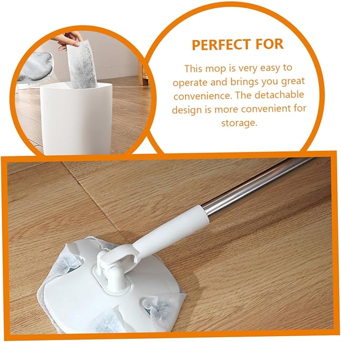 Retractable Handle Dust Mop for Floor Cleaning Electrostatic Triangle Dust Removal Mop with Wash-Free Microfiber Cloth Suitable for Hard Floors and Home Use