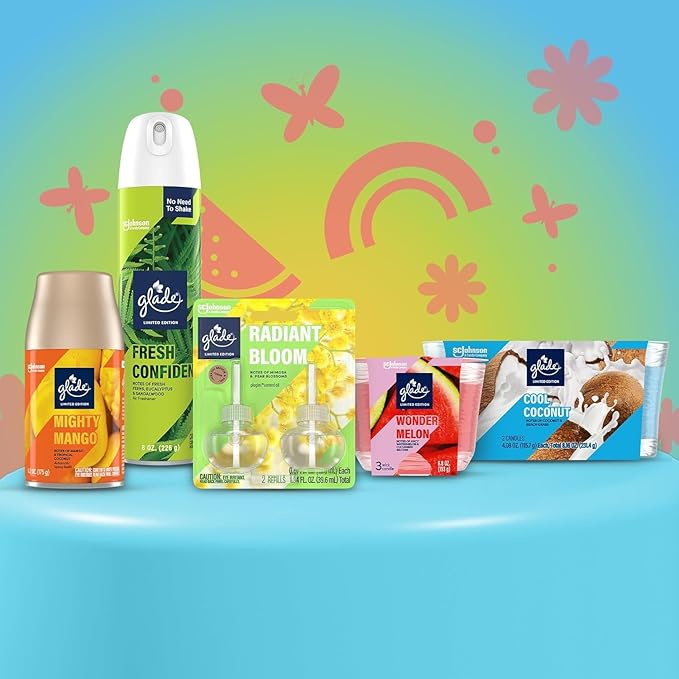 Glade Automatic Spray Refill Wonder Melon Scented Air Freshener for Home and Bathroom 6.2 Oz 6 Pack