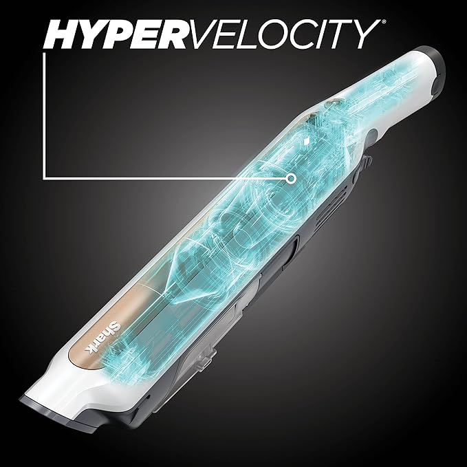 Shark WS642AE WANDVAC System Ultra-Lightweight Powerful Cordless Stick Vacuum with HEPA Self-Empty Charging Base Anti-Allergen Complete Seal PowerFins Self-Cleaning Brushroll &amp Pet Tool White