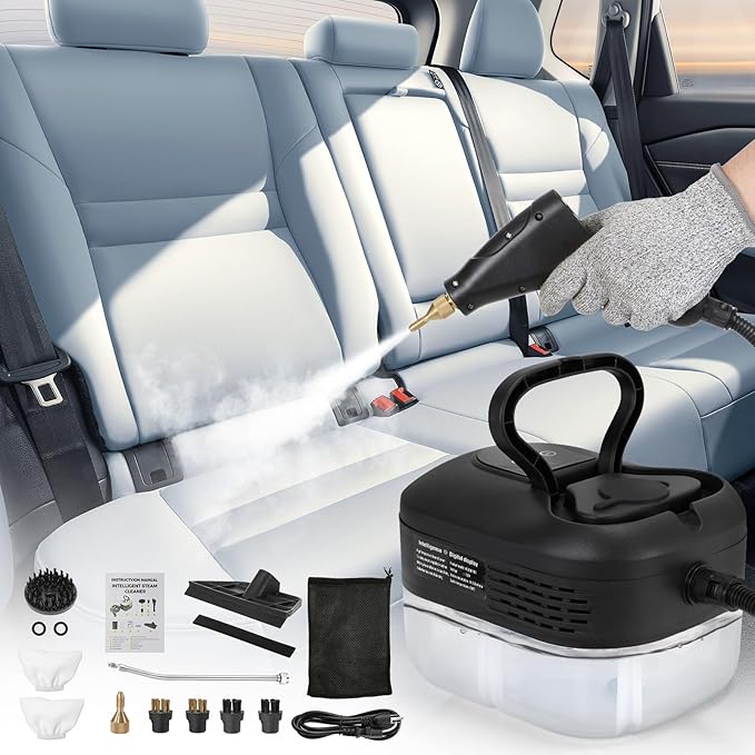 BEAMNOVA Steam Cleaner for Car Detailing 1.2L (41oz) Water Tank Portable Handheld Steamer for Cleaning Steam Gun High Pressure Multipurpose Steam Machine Black