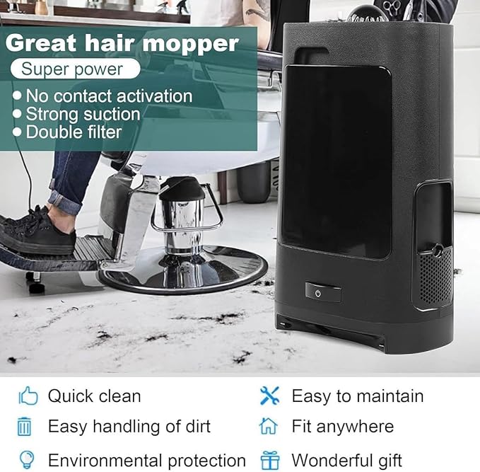 Professional Cordless Vacuum Cleaners Salon Vacuum Cleaner with Broken Hair Electric Hair Salon Dustbin for Kitchen Shops and Hotels