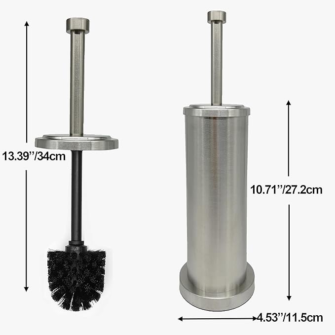 Brushed Nickel Toilet Bowl Brush with Holder Durable Bathroom Cleaning Tool Modern Design for Easy Toilet Maintenance Bathroom Cleaner Brush for Efficient Cleaning and Hygiene