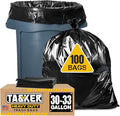 30-33 Gallon Trash Bags Heavy Duty (100 Bags w/Ties Value Pack) Large Black Trash Bags 30 Gallon - 32 Gallon