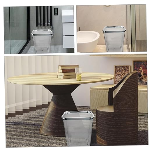 Large Transparent Plastic Wastebasket for Bathroom Kitchen Home Portable Trash Can with Pressed Rim Smooth Easy-Clean PP Material Stable Lidless Design for Household Waste and
