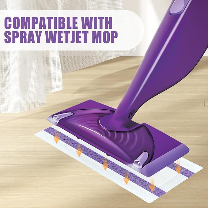 80 Pack Disposable Mop Pad Refills for Swiffer Wet Jet Spray MopDry&ampWet Mopping Pad Compatible with Swiffer Wet Jet and Any Model of Velcro MopMulti Surface WetJet Pad for Floor Cleaning