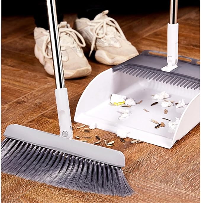 Folding Standing Broom Household Sweeper Dustpan Set Sweep