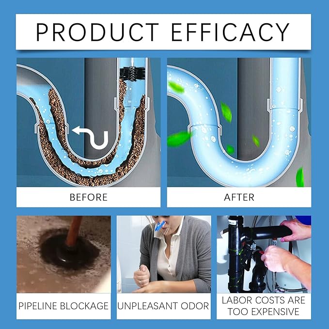 Drain Cleaner for Home Kitchen and Toilet Sinks - Fast Acting Formula to Unclog All Types of Drains Instantly(1PCS)