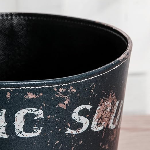 Trash Can 10L/2.64Gallon British Style Trash Bin Household Uncovered Garbage Can Decoration(Boat Anchor Pattern) - Pattern-1