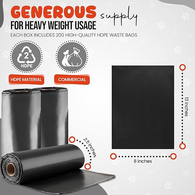 Commercial Grade Dog Poop Bags Rolls 2000 Count Extra Thick Leak Proof Strong Waste Station Refill Doggy Bags – Fits Any Dog Waste Station &amp All Dispensers – 10 Rolls of 200 Bags