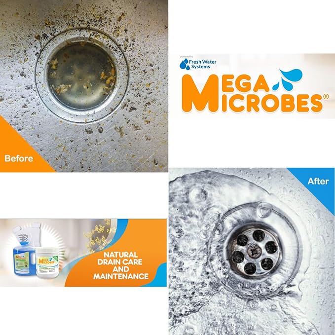 MegaMicrobesNo-Mixing Liquid Drain Septic Trap and Pump Treatment 32 Ounces in Convenient 32 oz Bottle (32
