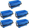 Unger Professional 6 Gallon Heavy Duty Bucket 5-Pack Large Portable Cleaning Tool with 2 Pour Spouts Comfort-Grip Handle Essential Container for Floor Window and Household Use