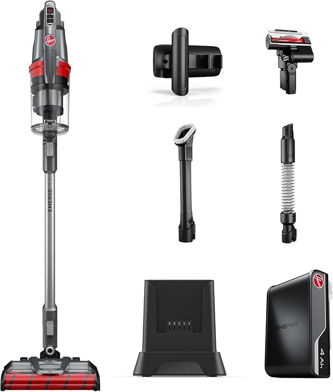 Hoover ONEPWR WindTunnel Emerge Pet+ Cordless Stick Vacuum Cleaner Lightweight Stick Vac Powerful and Quiet Cleaning Self Standing No Wall Mount Required Cordless Vacuum Cleaners for Home Use
