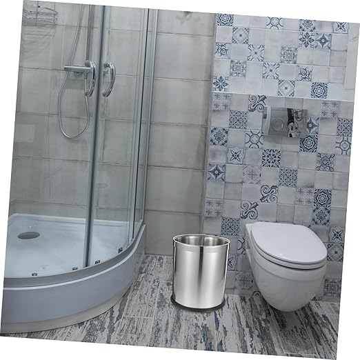 Stainless Steel Trash Bin for Home Opening Design Wastebasket for Kitchen Bathroom and Office Sleek and Simple Garbage Container for Everyday Use