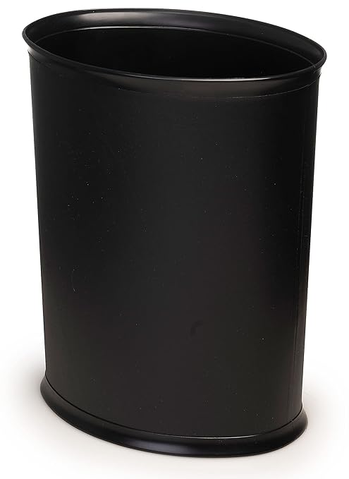 Stephanie Imports Made in USA 5-Gallon Black Plastic Waste Basket (10.25” L X 12.5” H)