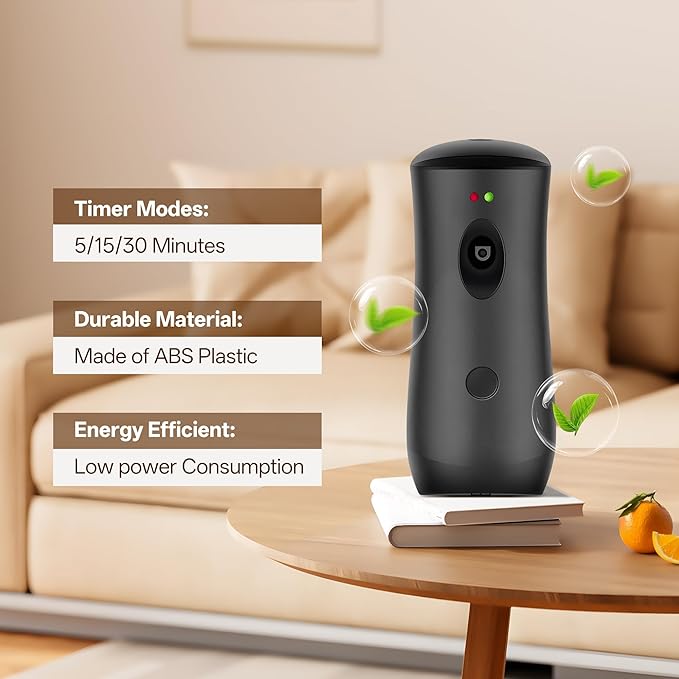 2 PACK Automatic Air Freshener Spray Dispenser | Adjustable Aromatherapy Machine for Homes Bedrooms Bathrooms Offices Hotels and Commercial Spaces