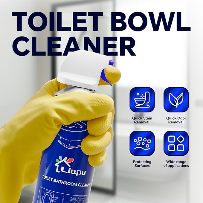 Powerful Toilet Bowl Cleaner – Rapid Stain Remover Eliminates Limescale &amp Odors Fresh Mint Scent Eco-Friendly Formula Safe for Pipes &amp Septic Tanks (1)