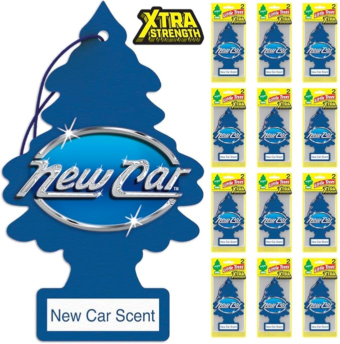 LITTLE TREES Car Air Freshener | Xtra Strength Provides Long-Lasting Scent for Auto or Home | Extra Boost of Fragrance | New Car Scent 24 Air Fresheners