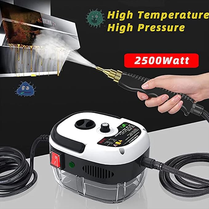 2500w 220v High Pressure Steam Cleaner Upholstery Cleaner Machine Hand Held Portable Steam Cleaning Machine Automatic Pumping for Car Seat (Red)