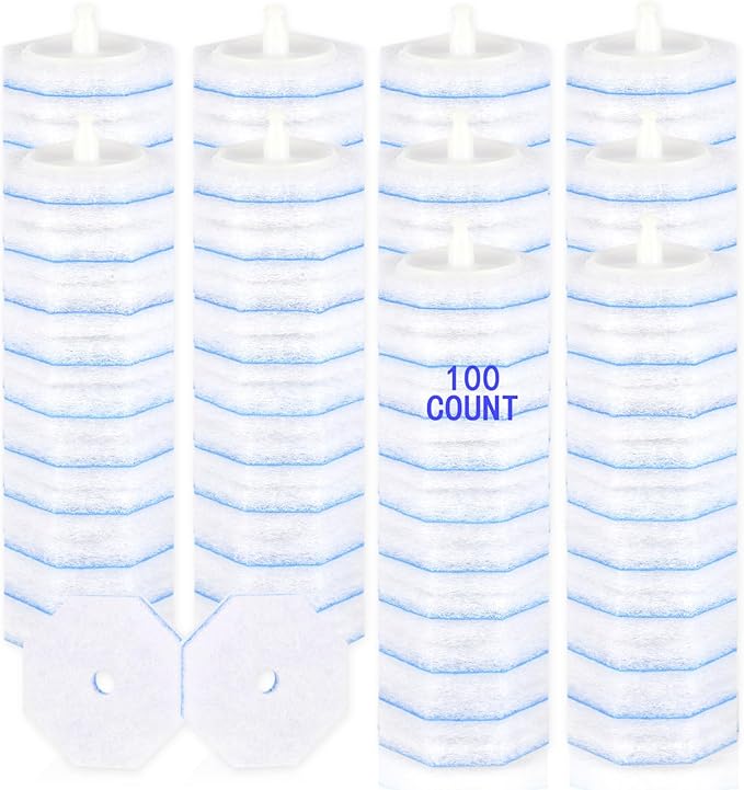 100 Count Disposable Toilet Wand Refills for Clorox Toilet Wand 5X Cleaning Power Scrubber Refill High-Density Disposable Brush Refills 360° Efficient Cleaning No Falling Apart Fresh Fragrance.