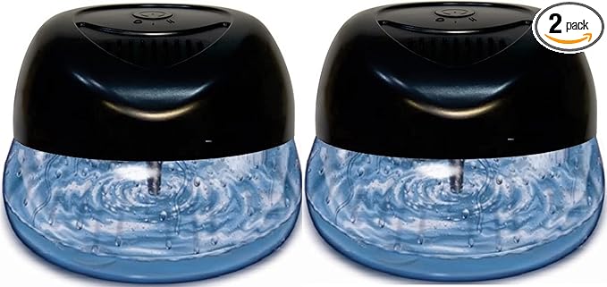 Bluonics Fresh Aire 2-Pack Water Air Washer Air Revitalizer &amp Freshener with Night Light 7 LED Changing Colors &amp White Noise