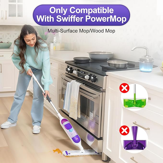32 Count Disposable Power Mop Pads for Swiffer Power Mop Pad 14-Layer Thickened Spray Cleaning Repalcement Mopping Pads for All Finished Floors