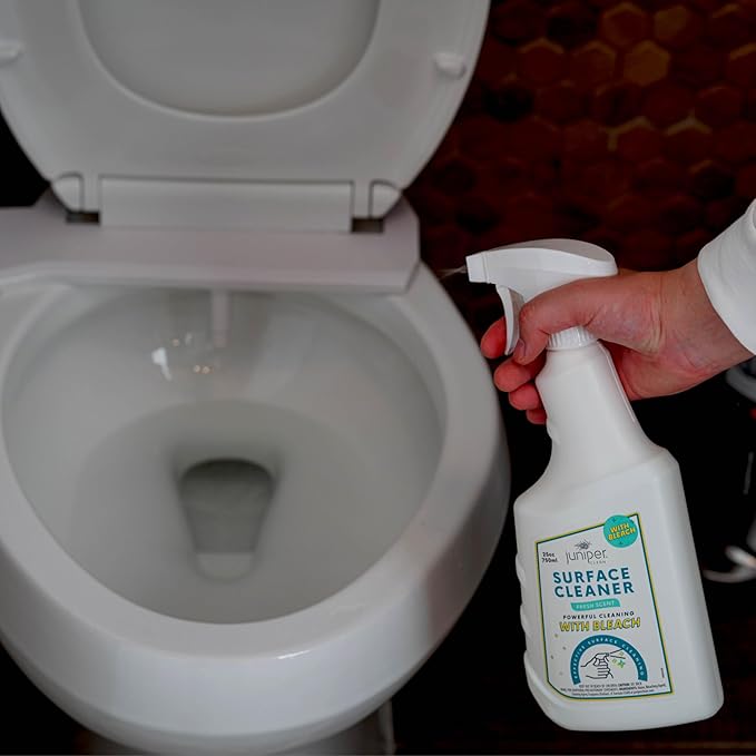 Juniper Surface Cleaner With Bleach All-Purpose Cleaner for Bathroom Kitchen Toilet 25 Fl. Oz Trigger Spray Bottle (Pack of 12) Total 300 Ounce