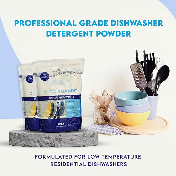 Dishwasher Powder Detergent with Phosphate(Pack of 2). The Best Dishwasher Detergent for Spotless Dishes in Hard Water! ALL-IN-ONE (Soak Wash &amp Rinse)(7.5 lbs.)