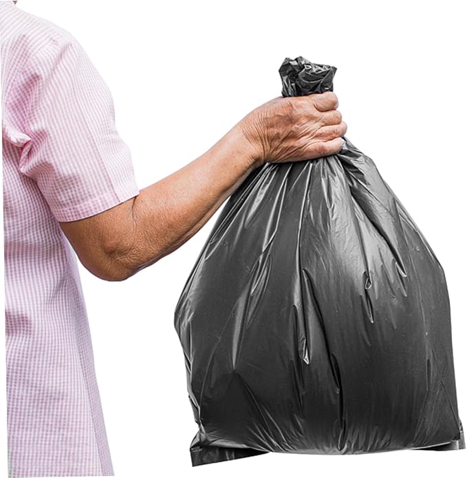 200Pcs Thickened Portable Trash Bags Garbage Pouches for Bathroom Kitchen and Living Room Durable Pe Easy Use Design Black Color