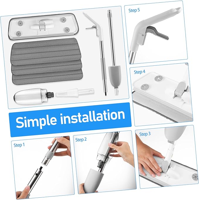 Refillable Spray Mop with Rotatable Head and Replacement Pads Versatile Wet Dry for Hardwood Tile and Marble Floors Efficient Removal with Easy to Replace