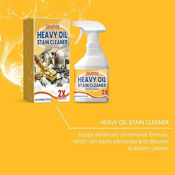 Heavy Oil Stain Cleaner Multi-Purpose Power Clean Spray Suitable for kitchen stoves walls electric appliances kitchen utensils coffee machines and other items (3.38fl oz)