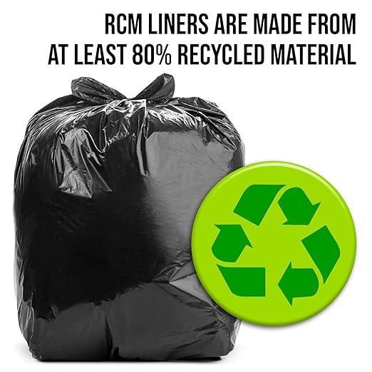 Aluf Plastics 55-60 Gallon 1.5 MIL (eq) Black Heavy Duty Trash Bags - 38 x 58 - Pack of 100 - For Construction Industrial Outdoor &amp Commercial