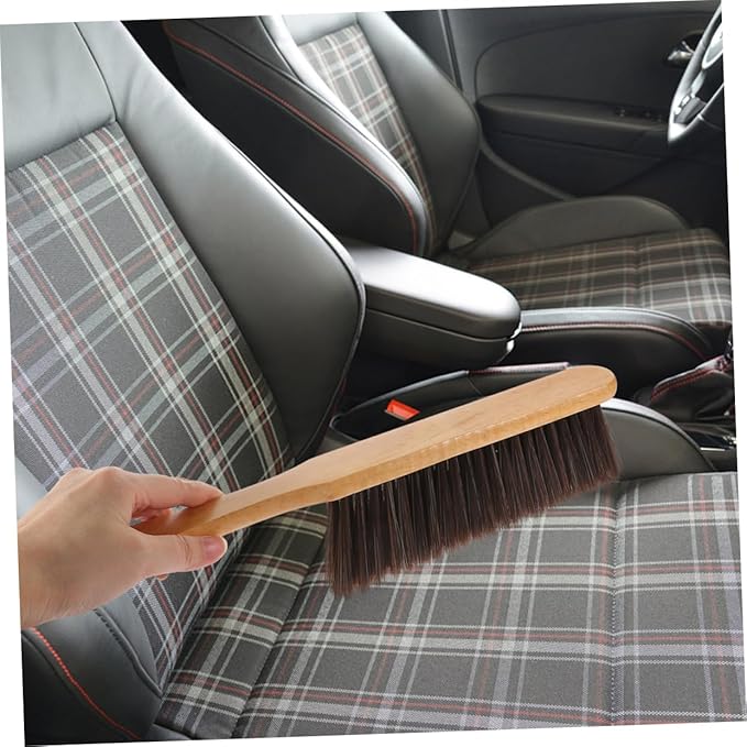 4pcs Hand Broom Brush with Extended Wooden Handle Soft Cleaning Brushes for Efficient Dust Hair Removal Furniture Beds Sofas and Crevices