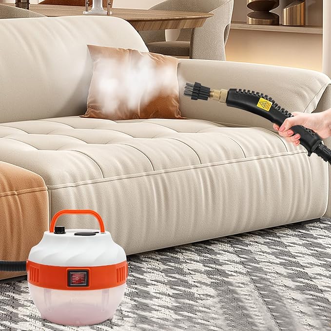 Steam Cleaner Handheld for Home Use 1600W Portable Steamer for Cleaning 1.35L/0.35Gal Water Tank Capacity Steam Cleaner for Car Floor Tiles Kitchen Bathroom (White)
