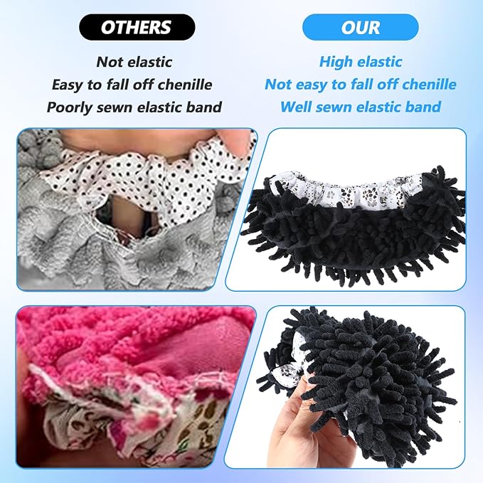 8 Pcs Mop Slippers Shoes Cover Soft Washable Reusable Covers Microfiber Dust Mops Socks for Women Men Foot Hair Cleaners Sweeping Tool House Office Bathroom Kitchen Slipper Cover