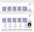 simplehuman Code L 200 Count Dispenser Pack Custom Fit Liners Drawstring Trash Bags 18 Liter / 4.7 Gallon White