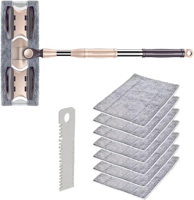 Adjustable Aluminum Flat Mop for Household 360 Degree Dusting Microfiber Pad Lazy Tool 133cm Handle