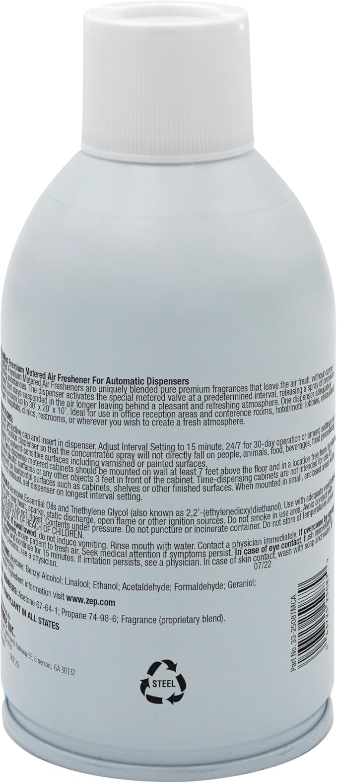 TimeMist Premium Metered Air Freshener Refills - Citrus Scent - 7.1 oz (Case of 12) 1042781 - Lasts Up To 30 Days and Neutralizes Tough Unwanted Odors