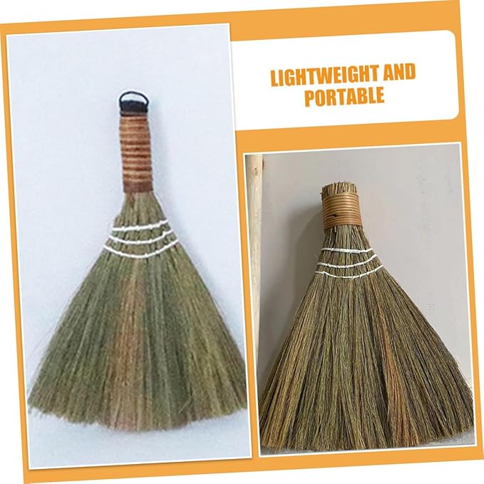 2pcs Handmade Soft Brooms with Detachable Handles Rustic Manual Cleaning Brushes for Indoor and Outdoor Home Use Space-Saving Lightweight Design