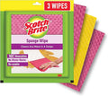 Scotch-Brite Sponge Wipe (Large Pink &amp Yellow Pack of 3)